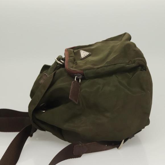 PRADA Backpack Nylon Khaki Silver Auth bs22991 main image 9